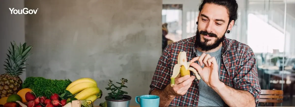 man eating fruits