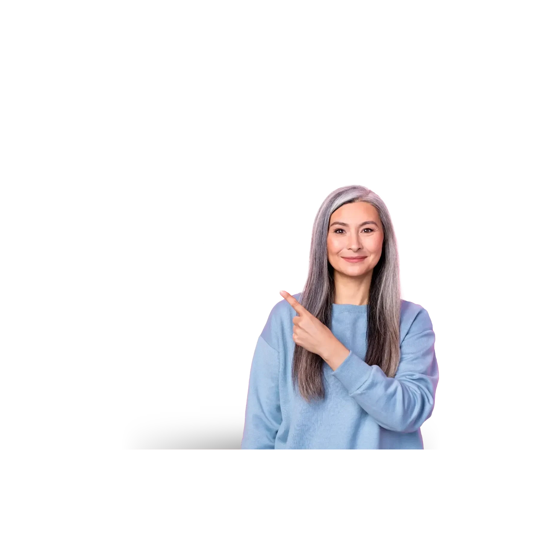 women smiling with grey hair