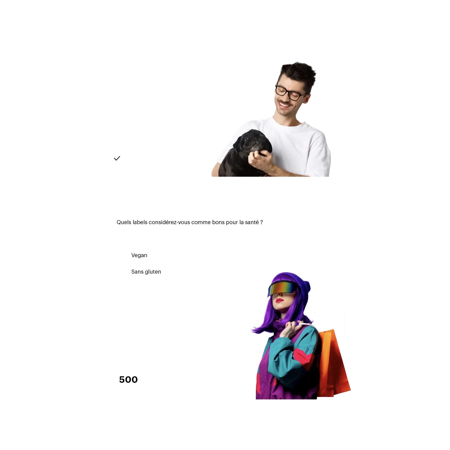 three snippets with different audience data