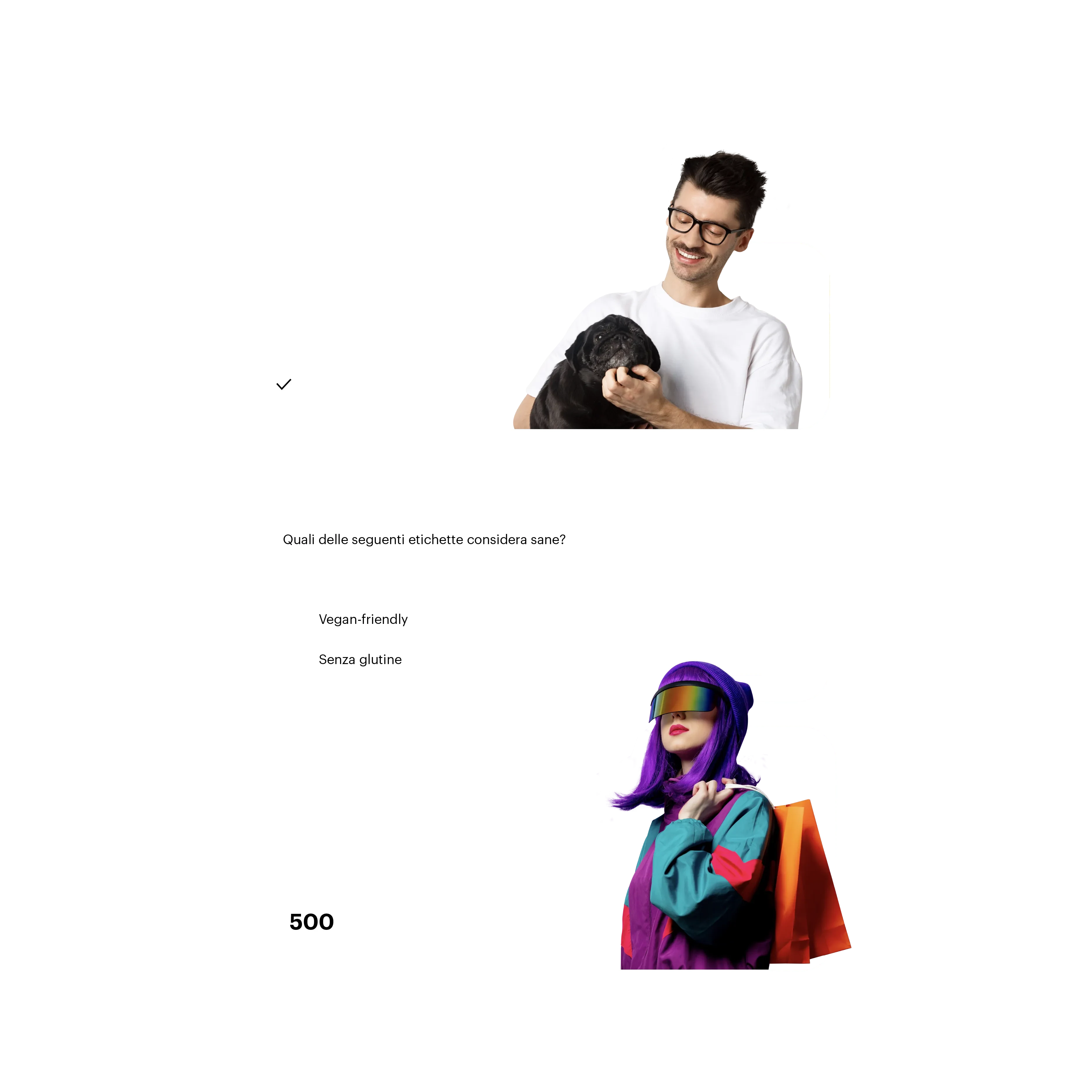 three snippets with different audience data