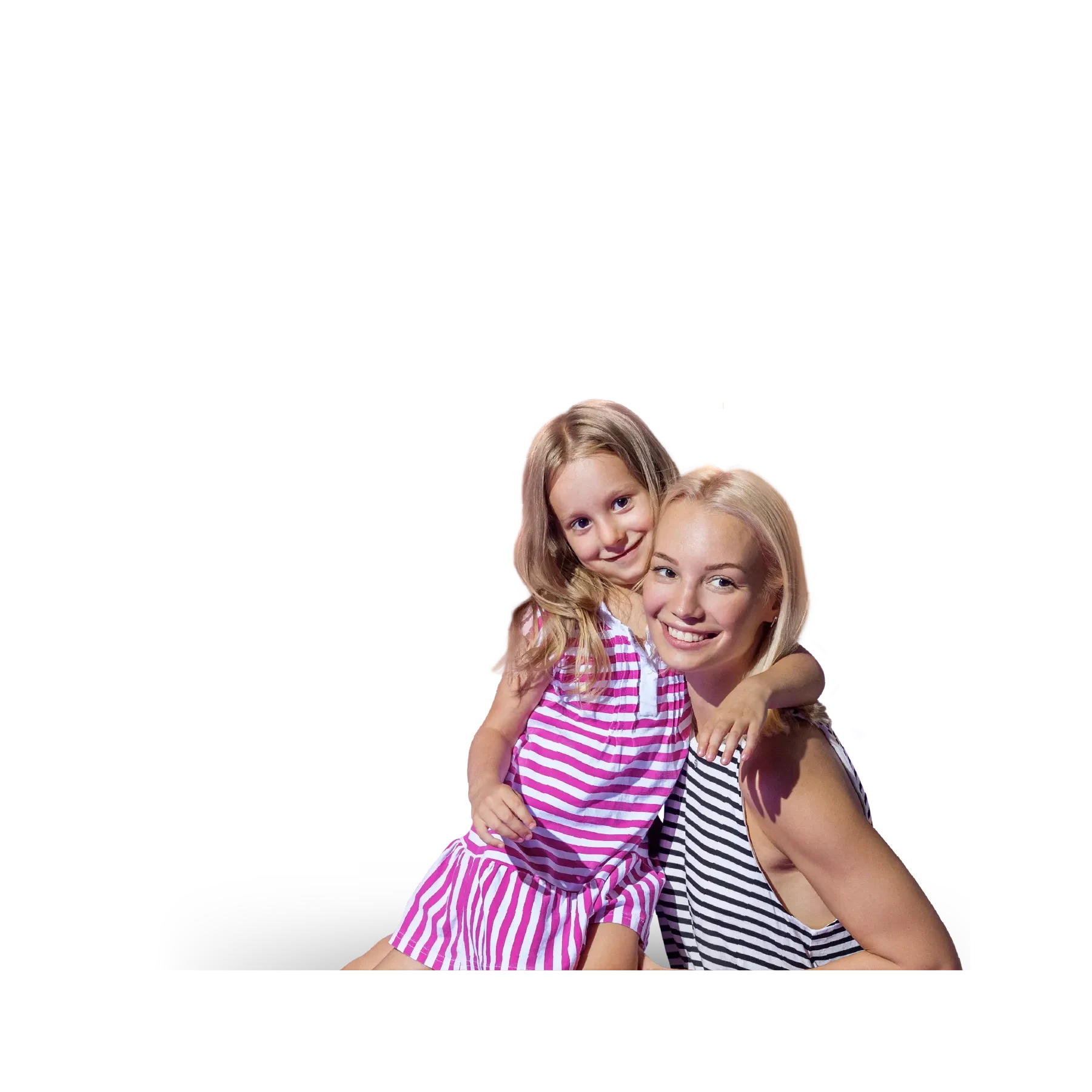 mum and daughter with target audience data behind them