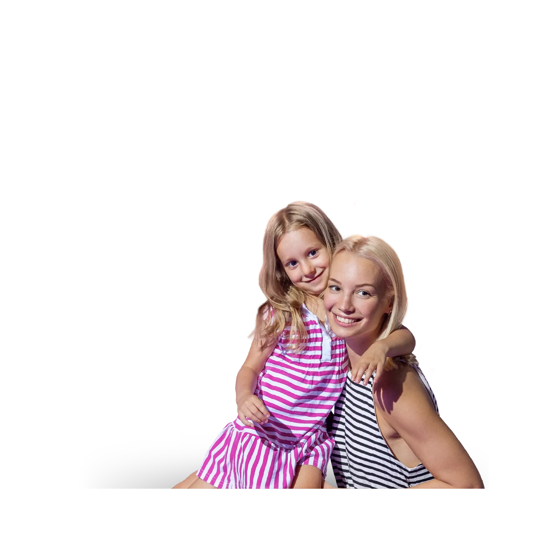 mum and daughter with target audience data behind them