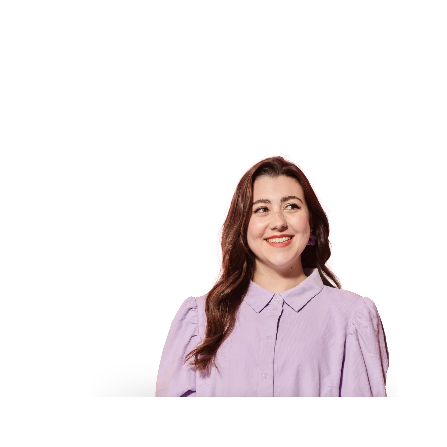 woman with data in the background