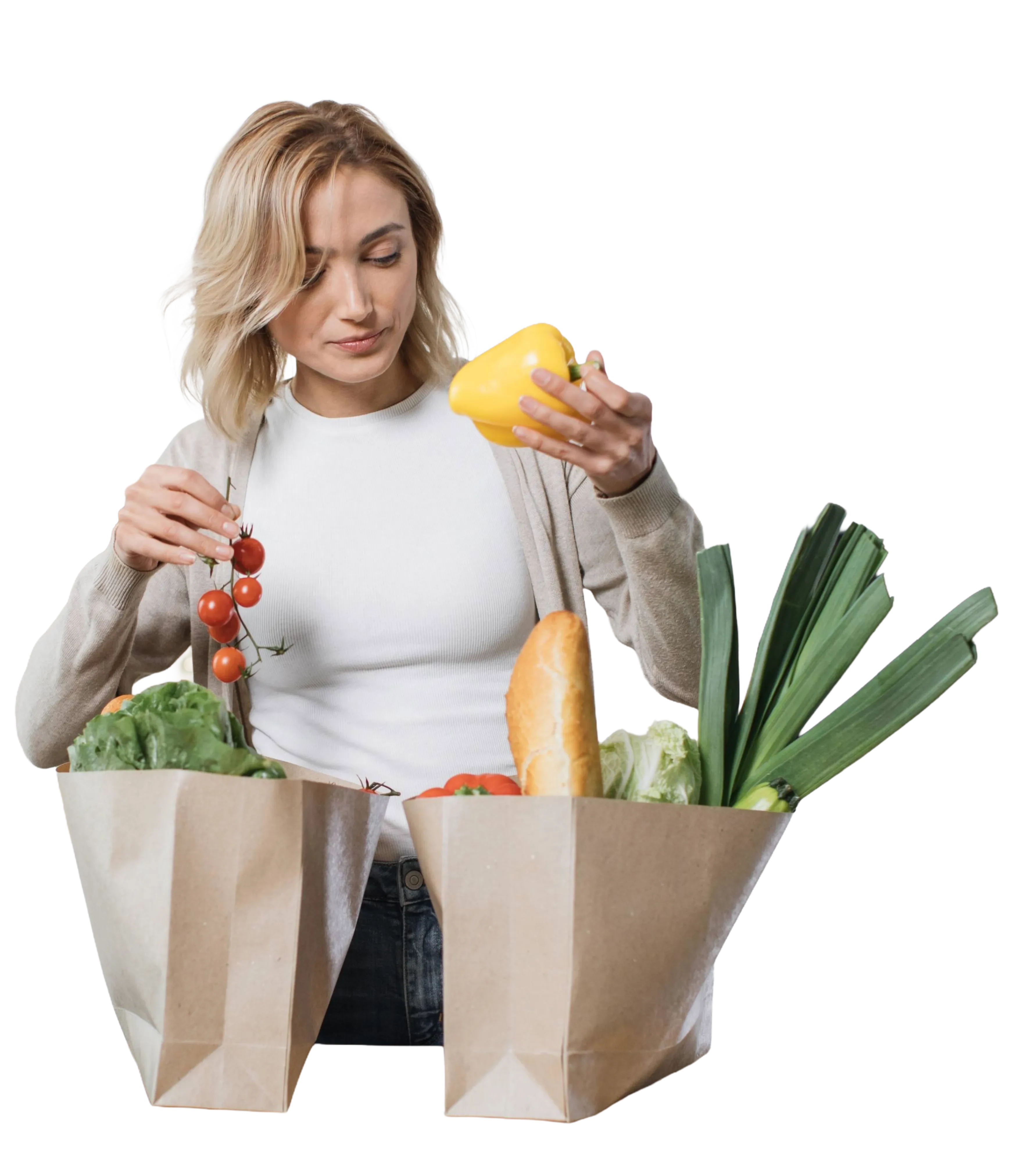 woman with groceries